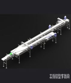 工厂产品输送线3d模型下载